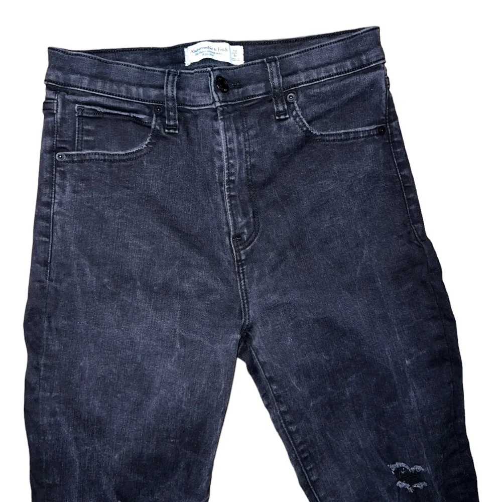 Abercrombie & Fitch The Super Skinny Ankle High Rise Black Stretch Jeans… - Picture 3 of 6